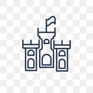 Kumdan kale vektör anahat simgesini şeffaf arka plan üzerinde yüksek kalitede doğrusal kumdan kale saydamlık kavramı izole olabilir kullanılan web ve mobil