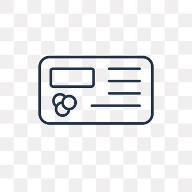 Kartpostal vektör anahat simgesini şeffaf arka plan üzerinde yüksek kalitede doğrusal kartpostal saydamlık kavramı izole olabilir kullanılan web ve mobil