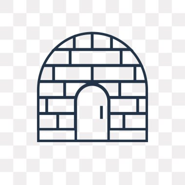 Igloo vektör anahat simgesini şeffaf arka plan üzerinde yüksek kalitede doğrusal Igloo saydamlık kavramı izole olabilir kullanılan web ve mobil