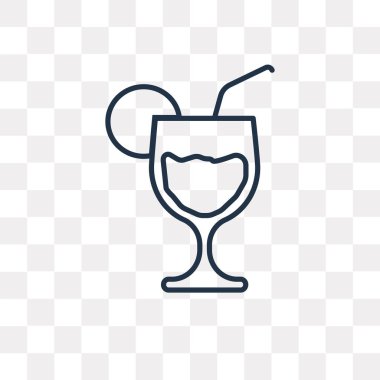 Saydam arka plan üzerinde yüksek kalitede doğrusal kokteyl saydamlık kavramı izole kokteyl vektör anahat simgesini kullandığınız web ve mobil olabilir