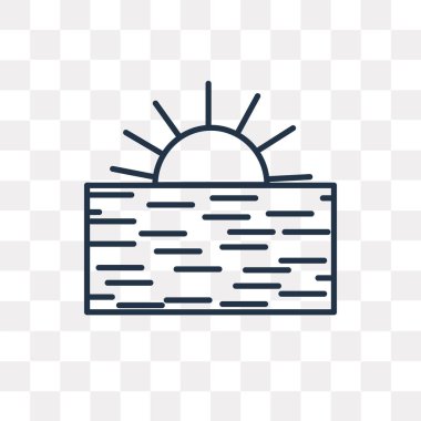 Günbatımı vektör anahat simgesini şeffaf arka plan üzerinde yüksek kalitede doğrusal günbatımı saydamlık kavramı izole olabilir kullanılan web ve mobil