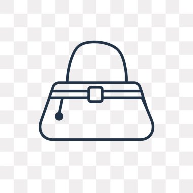 Çanta vektör anahat simgesini şeffaf arka plan üzerinde yüksek kalitede doğrusal çanta saydamlık kavramı izole olabilir kullanılan web ve mobil