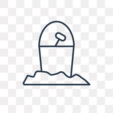 Kum kova vektör anahat simgesini şeffaf arka plan üzerinde yüksek kalitede doğrusal kum kova saydamlık kavramı izole olabilir kullanılan web ve mobil