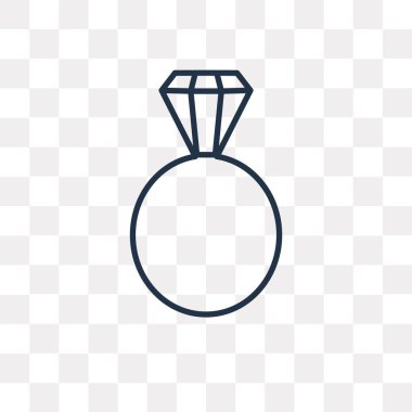 Yüzük vektör anahat simgesini şeffaf arka plan üzerinde yüksek kalitede doğrusal yüzük saydamlık kavramı izole olabilir kullanılan web ve mobil