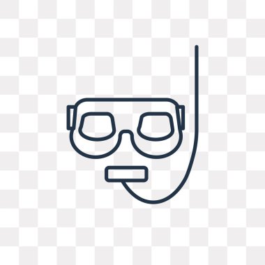 Şnorkel vektör anahat simgesini şeffaf arka plan üzerinde yüksek kalitede doğrusal şnorkel saydamlık kavramı izole olabilir kullanılan web ve mobil