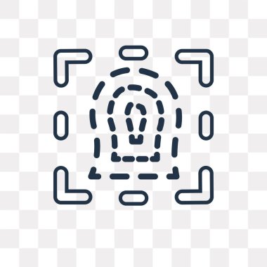 Parmak izleri vektör anahat simgesini şeffaf arka plan üzerinde yüksek kalitede doğrusal parmak izleri saydamlık kavramı izole olabilir kullanılan web ve mobil