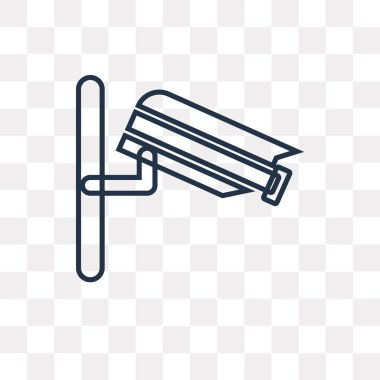 Teyakkuz vektör anahat simgesini şeffaf arka plan üzerinde yüksek kalitede doğrusal teyakkuz saydamlık kavramı izole olabilir kullanılan web ve mobil