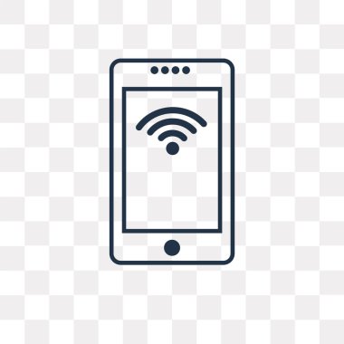 Kullandığınız web ve mobil telefon vektör anahat simgesini şeffaf arka plan üzerinde yüksek kalitede doğrusal telefon saydamlık kavramı izole olabilir