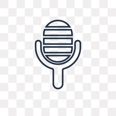 Saydam arka plan üzerinde yüksek kalitede doğrusal mikrofon saydamlık kavramı izole mikrofon vektör anahat simgesini kullandığınız web ve mobil olabilir