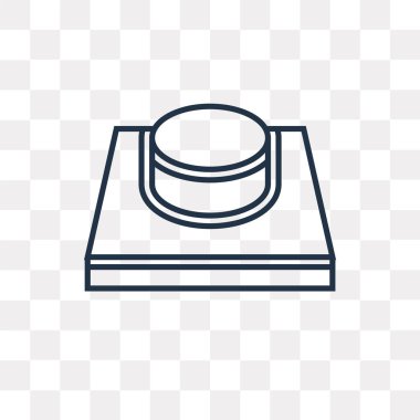 Düğme vektör anahat simgesini şeffaf arka plan üzerinde yüksek kalitede doğrusal düğmesini saydamlık kavramı izole olabilir kullanılan web ve mobil