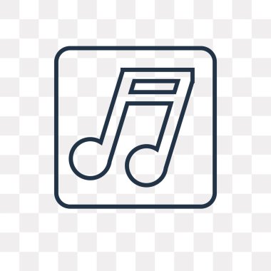 Müzik not vektör anahat simgesini şeffaf arka plan üzerinde yüksek kalitede doğrusal müzik Not Saydamlık kavramı izole olabilir kullanılan web ve mobil