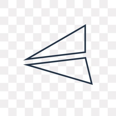 Vektör anahat simgesini şeffaf arka plan üzerinde izole gönderme kullanılan web ve mobil yüksek kalitede doğrusal gönder saydamlık kavramı olabilir