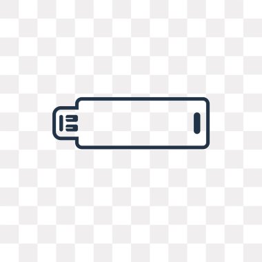 Usb vektör anahat simgesini şeffaf arka plan üzerinde yüksek kalitede doğrusal Usb saydamlık kavramı izole olabilir kullanılan web ve mobil