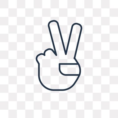 Zafer vektör anahat simgesini şeffaf arka plan üzerinde yüksek kalitede doğrusal zafer saydamlık kavramı izole olabilir kullanılan web ve mobil