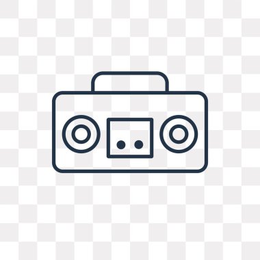 Boombox vektör anahat simgesini şeffaf arka plan üzerinde yüksek kalitede doğrusal Boombox saydamlık kavramı izole olabilir kullanılan web ve mobil