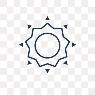 Güneş anahat simgesini şeffaf arka plan üzerinde izole vektör, yüksek kalitede doğrusal güneş saydamlık kavramı kullanılan web ve mobil olabilir