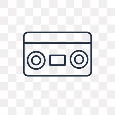 Kaset vektör anahat simgesini şeffaf arka plan üzerinde yüksek kalitede doğrusal kaset saydamlık kavramı izole olabilir kullanılan web ve mobil