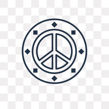 Barış vektör anahat simgesini şeffaf arka plan üzerinde yüksek kalitede doğrusal barış saydamlık kavramı izole olabilir kullanılan web ve mobil