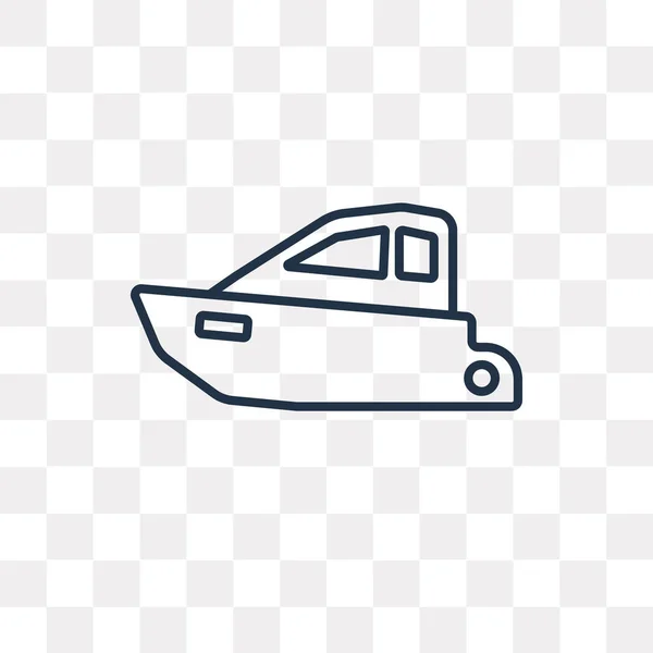 Tekne Vektör Anahat Simgesini Şeffaf Arka Plan Üzerinde Yüksek Kalitede — Stok Vektör