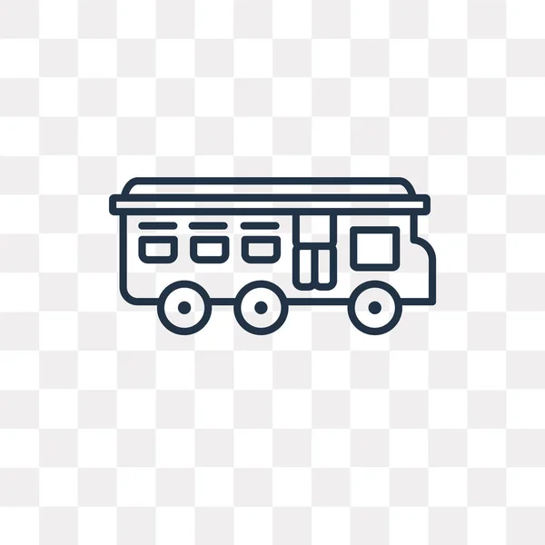 Bus Vektor Umrisssymbol Isoliert Auf Transparentem Hintergrund Qualitativ Hochwertiges Lineares — Stockvektor