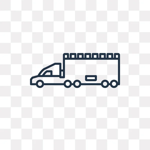 Lorry Vector Esquema Icono Aislado Sobre Fondo Transparente Concepto Transparencia — Vector de stock