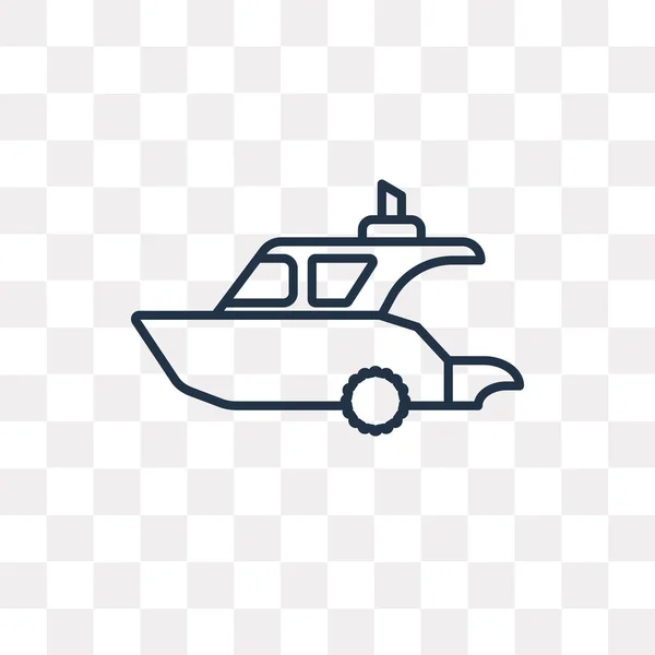 Icono Contorno Vector Yatch Aislado Sobre Fondo Transparente Concepto Transparencia — Vector de stock