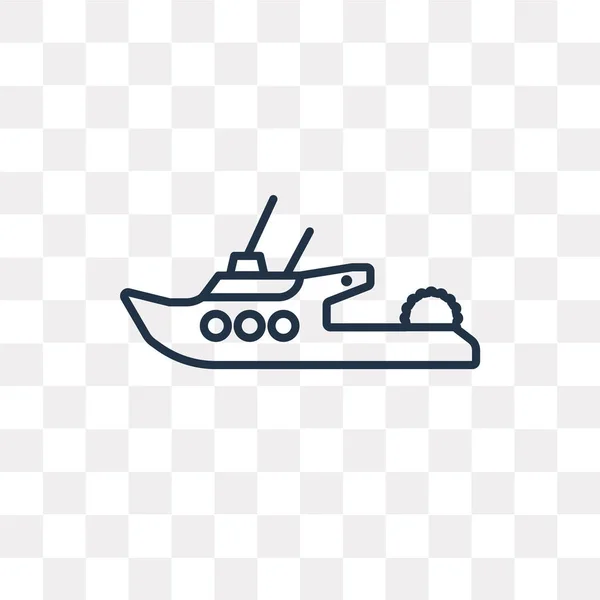 Icono Del Esquema Del Vector Del Barco Aislado Sobre Fondo — Vector de stock