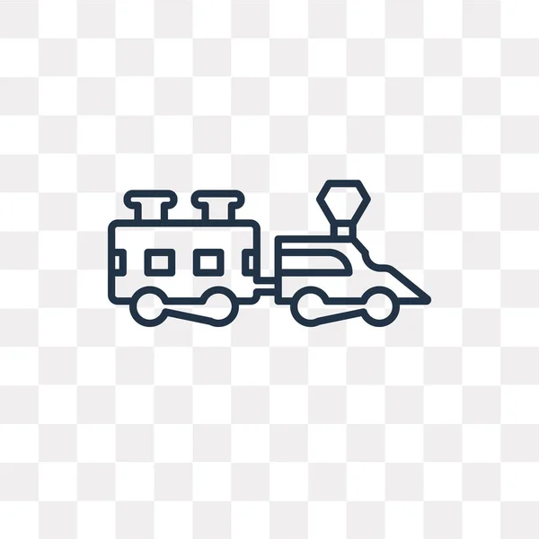 Icono Contorno Vector Locomotora Aislado Sobre Fondo Transparente Concepto Transparencia — Vector de stock