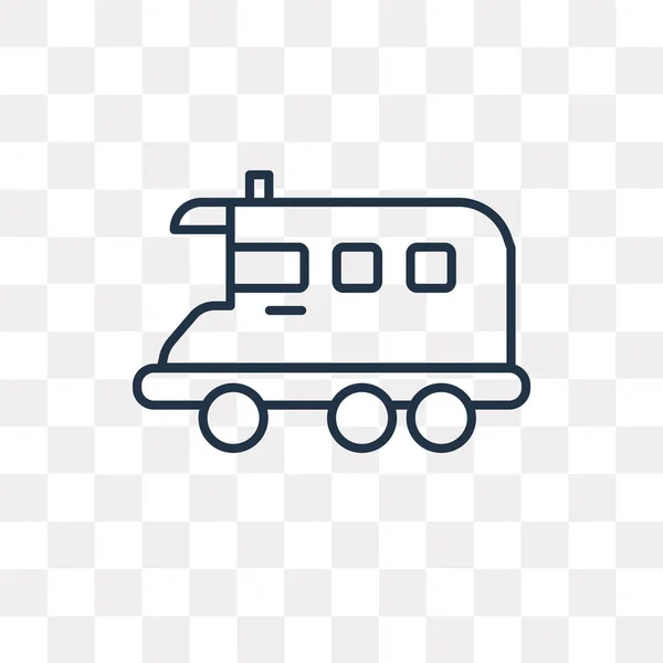 Camper Van Vector Outline Icon Isolated Transparent Background High Quality — Stock Vector