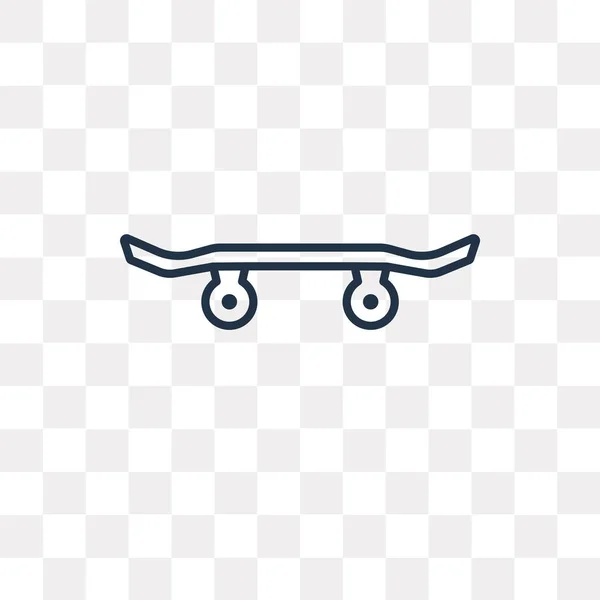 Иконка Векторного Контура Скейтборда Изолирована Прозрачном Фоне Высококачественная Линейная Концепция — стоковый вектор