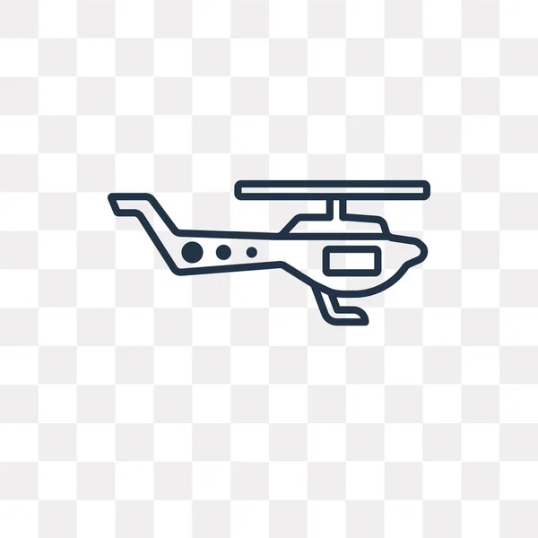 Icône Contour Vectoriel Hélicoptère Isolé Sur Fond Transparent Concept Transparence — Image vectorielle