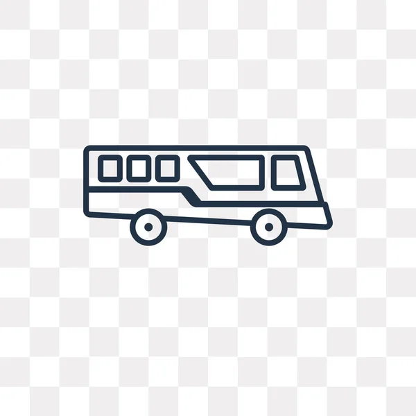 Autobus Pubblico Icona Contorno Vettoriale Isolato Sfondo Trasparente Concetto Trasparenza — Vettoriale Stock