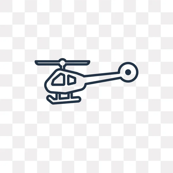Helikopterprofil Vektor Umrisssymbol Isoliert Auf Transparentem Hintergrund Qualitativ Hochwertiges Lineares — Stockvektor