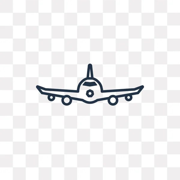 Иконка Вектора Самолета Очертания Изолированы Прозрачном Фоне Высокое Качество Линейной — стоковый вектор