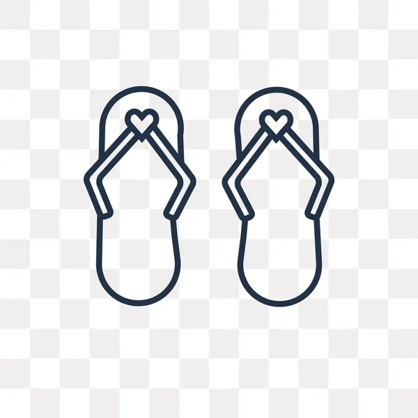 Flip Flops Vector Overzicht Pictogram Geïsoleerd Transparante Achtergrond Hoge Kwaliteit — Stockvector