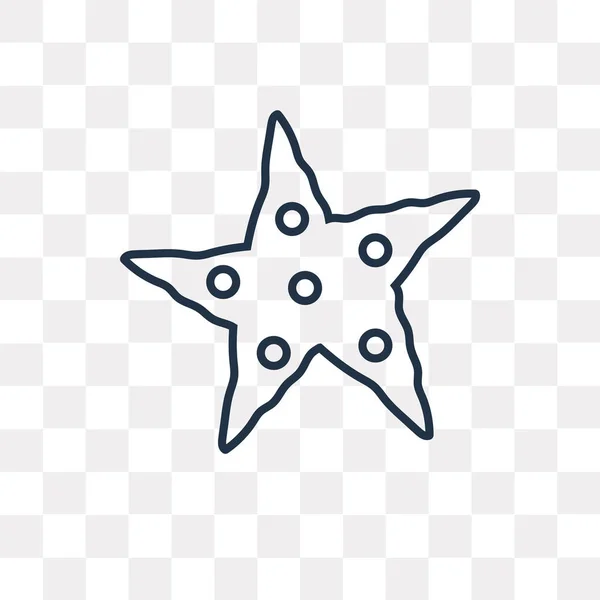 Starfish Vetor Contorno Ícone Isolado Fundo Transparente Conceito Transparência Starfish — Vetor de Stock