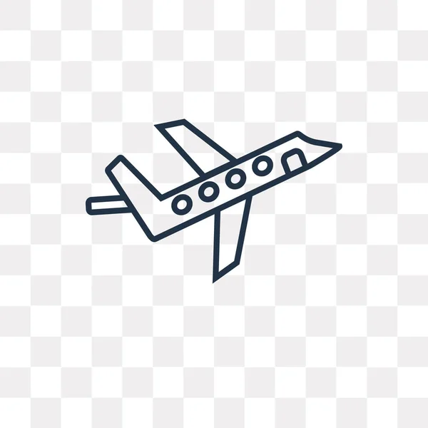 Vliegtuig Vector Overzicht Pictogram Geïsoleerd Transparante Achtergrond Hoge Kwaliteit Lineaire — Stockvector