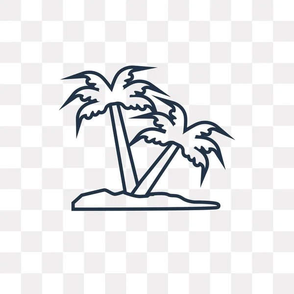Иконка Вектора Пальмового Дерева Контура Изолированы Прозрачном Фоне Высокое Качество — стоковый вектор