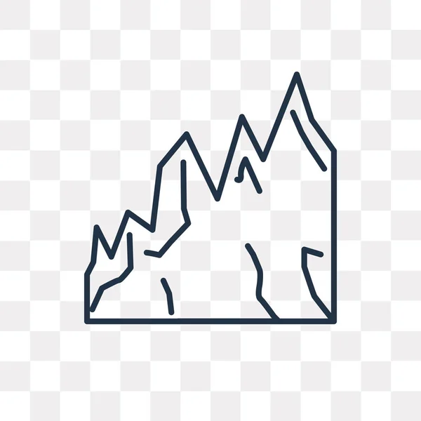 Berge Vektor Umriss Symbol Isoliert Auf Transparentem Hintergrund Hohe Qualität — Stockvektor