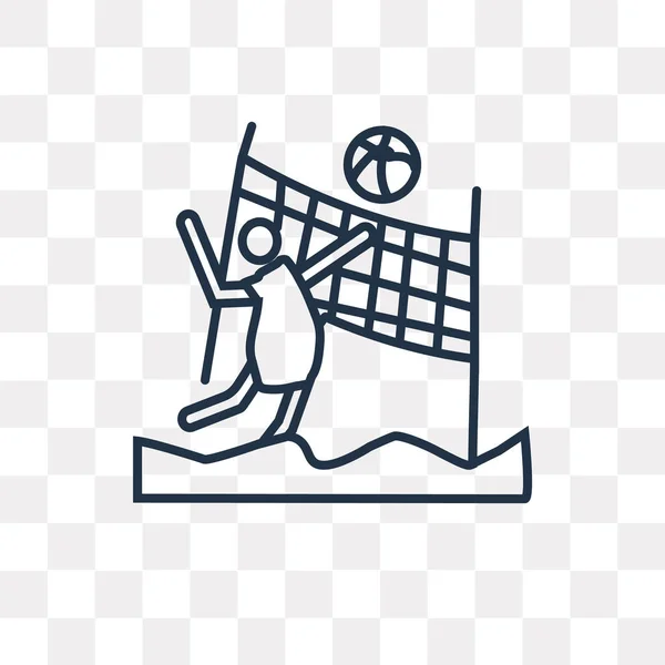 Beachvolleyboll Vektor Konturen Ikonen Isolerad Transparent Bakgrund Högkvalitativa Linjära Beachvolleyboll — Stock vektor