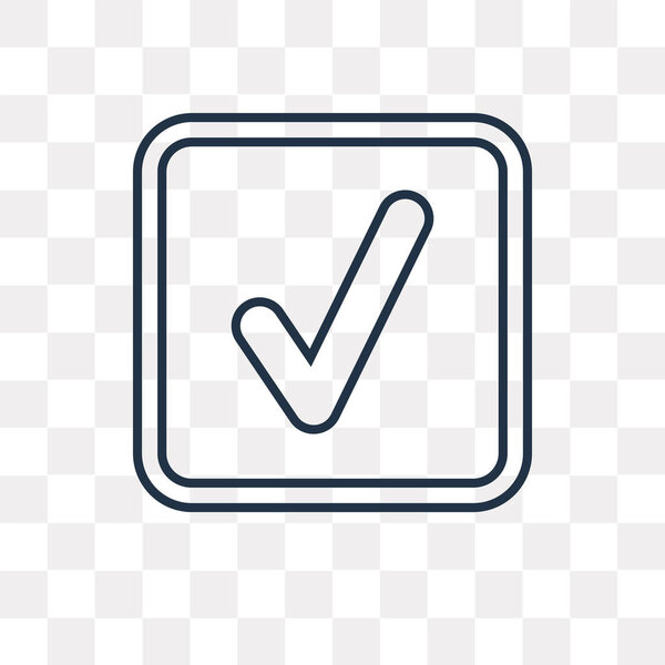 Проверьте векторные контуры значок изолирован на прозрачном фоне, высокое качество линейной Проверка концепции прозрачности можно использовать веб и мобильный
