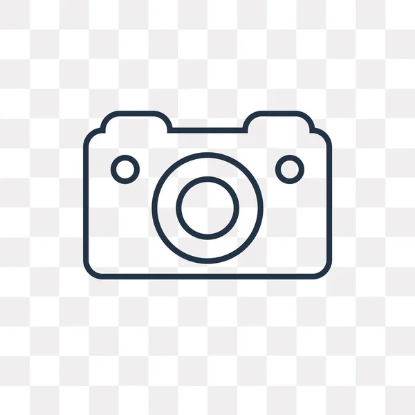 Photo Camera Vector Outline Icon Isolated Transparent Background High Quality — Stock Vector