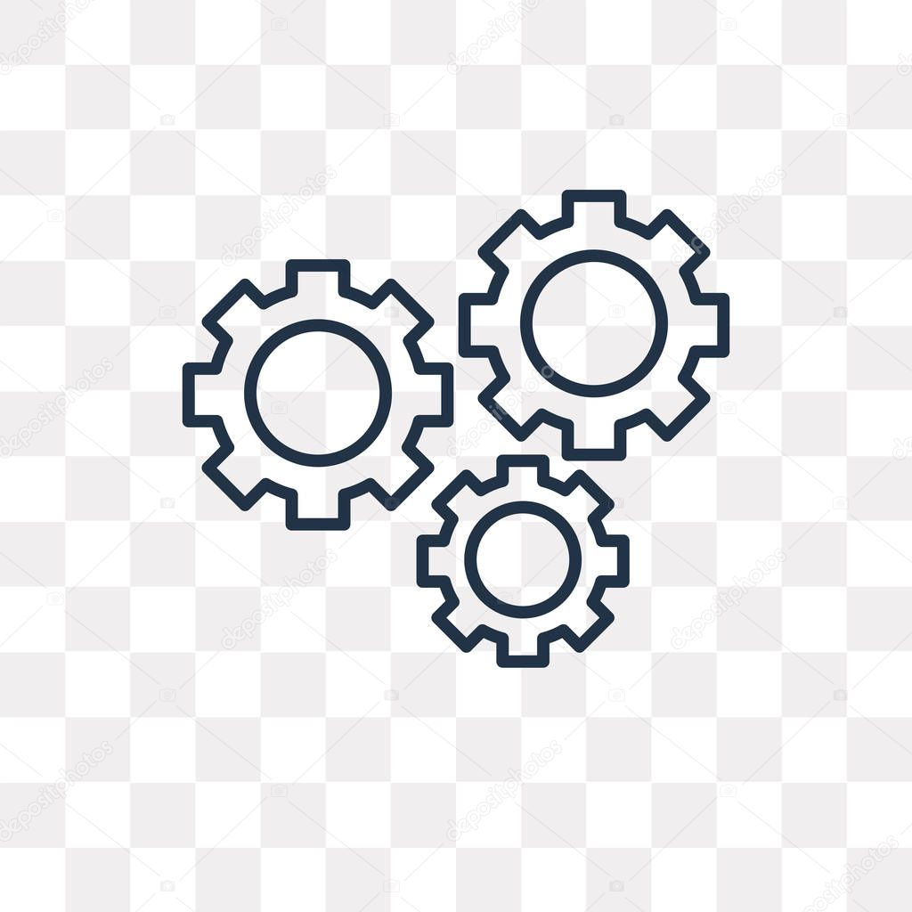 Gear vector outline icon isolated on transparent background, high quality linear Gear transparency concept can be used web and mobile
