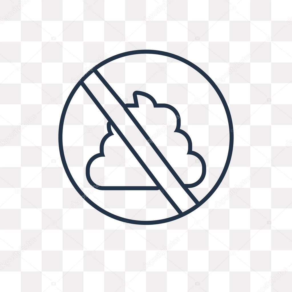 No pooping vector outline icon isolated on transparent background, high quality linear No pooping transparency concept can be used web and mobile