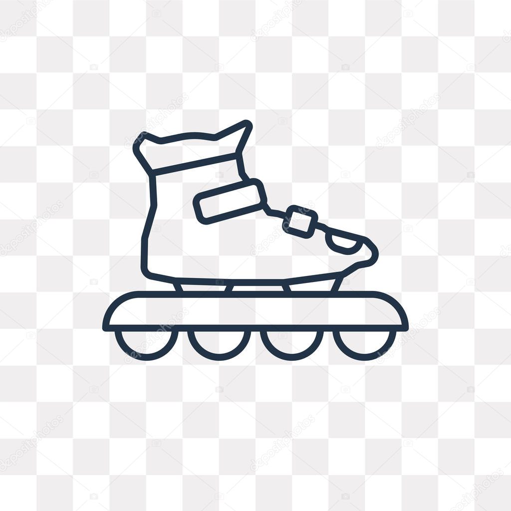 Inline skates vector outline icon isolated on transparent background, high quality linear Inline skates transparency concept can be used web and mobile