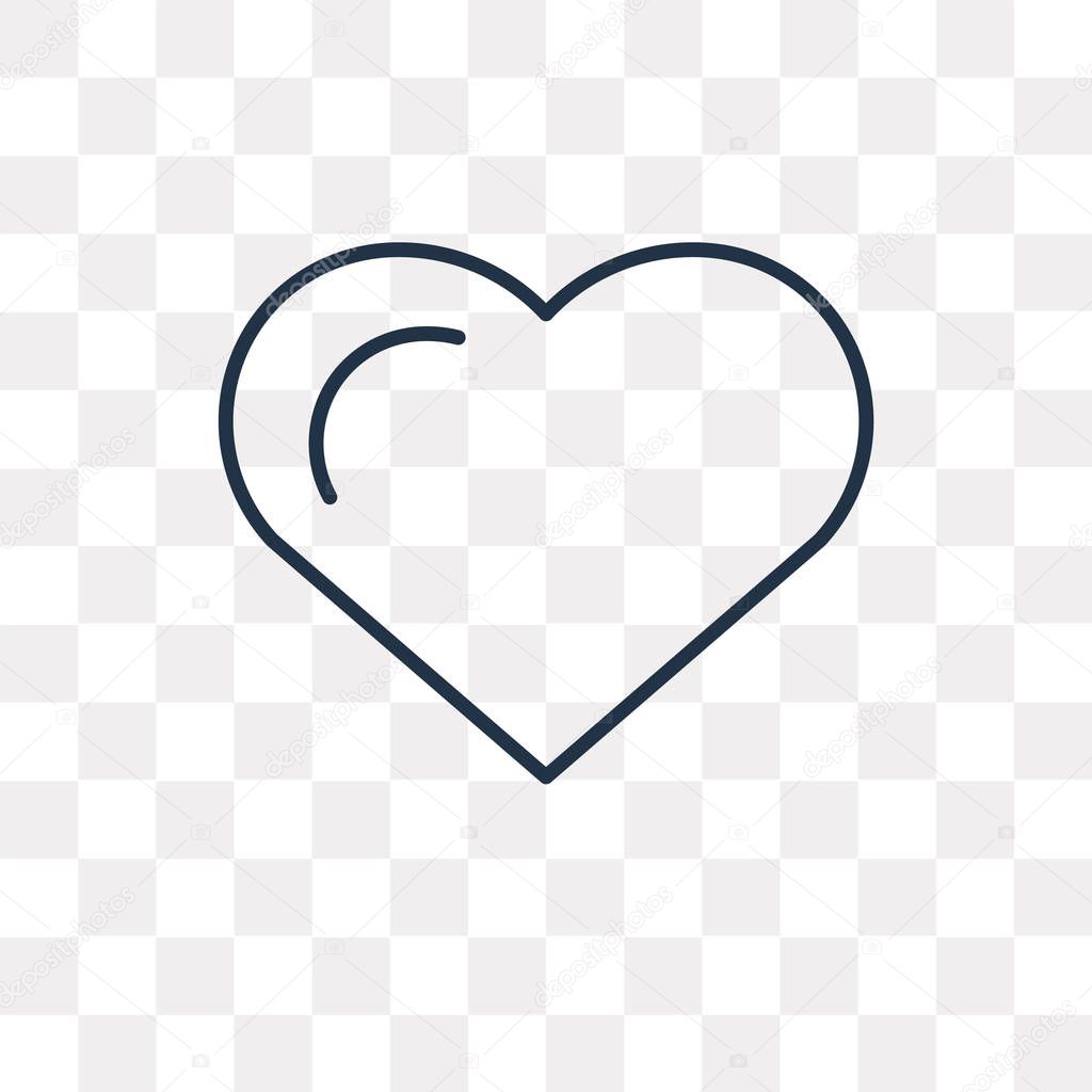 Heart vector outline icon isolated on transparent background, high quality linear Heart transparency concept can be used web and mobile