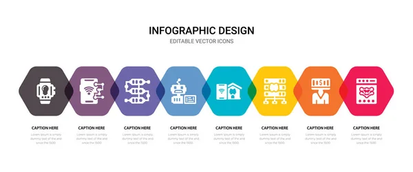 Conjunto simple de red, negocio, servidores, iconos del hogar inteligente, cont — Vector de stock