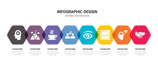 Simple Set Handshake Thinking Web Development Vision Icons Contains Icons — Stock Vector