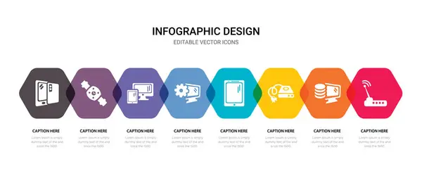 Conjunto Simple Router Base Datos Disco Duro Iconos Tableta Contiene — Vector de stock