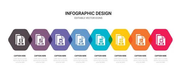 Semplice set di doc, pdf, py, icone csv, contiene come le icone pp — Vettoriale Stock